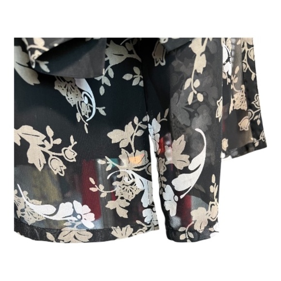 β¨ EUC KATHIE LEE WOMAN Floral Sheer Blouse w/ Black Tank | Womenβs Sz 18W/20W - Picture 8 of 12
